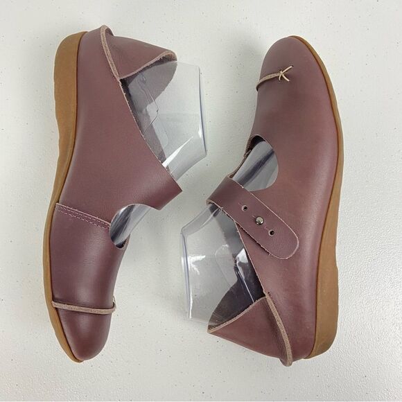 Woman’s Purple Leather Japanese Mary Jane Flats Minimalist Simplistic Size 39 - Picture 5 of 13